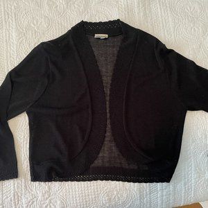 Black crop cardigan